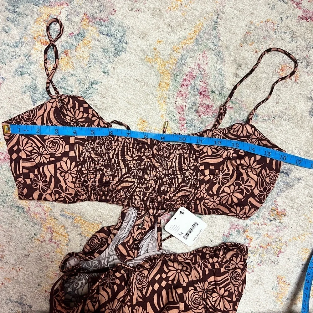 Free People Jessa Mocha Combo Maxi Dress M - Picture 11 of 12